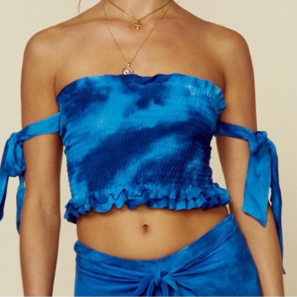 Blue Life Vibrant Blue Off-Shoulder Crop Top